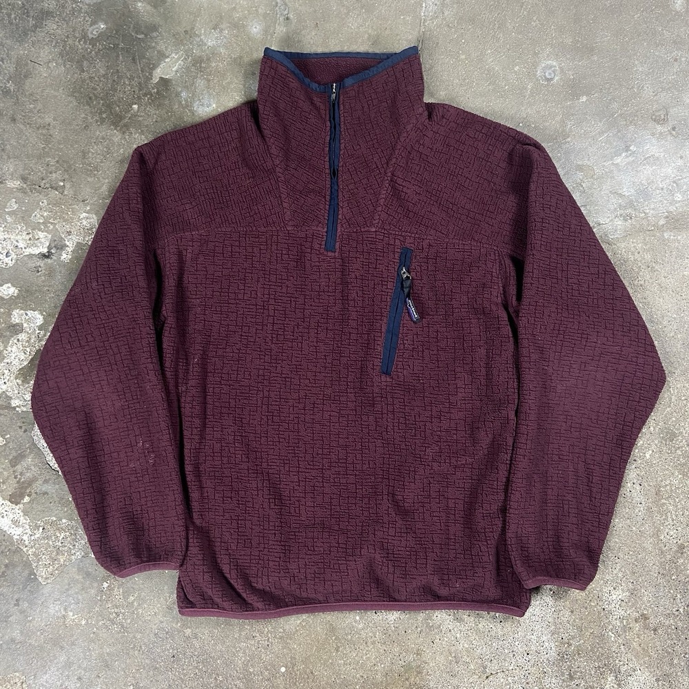 Vintage Patagonia Synchilla Fleece Size Medium Burgundy 1/4 Zip Jacket 25480